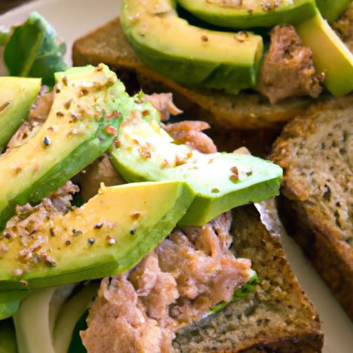 Creamy avocado ‌Tuna Salad on ​Hearty Whole Wheat Toast