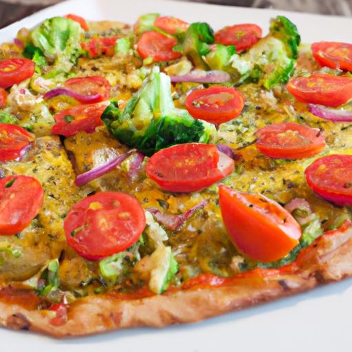 crunchy Cauliflower Crust Pizza Loaded‍ with Fresh Veggies