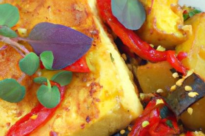 Crunchy Baked Tofu Meets Roasted Sweet Potato Delight