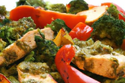 Vibrant Pesto Chicken & Roasted Veggie Bowl Recipe Delight